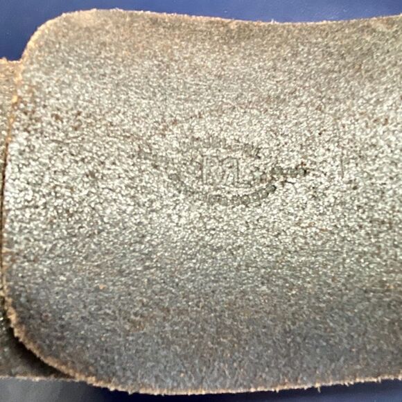 RRL * Distressed Brown Vachetta Leather Playing Card Brass Stud Kidney Belt - Picture 2 of 16